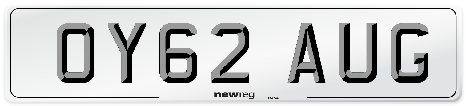 OY62 AUG Number Plate from New Reg